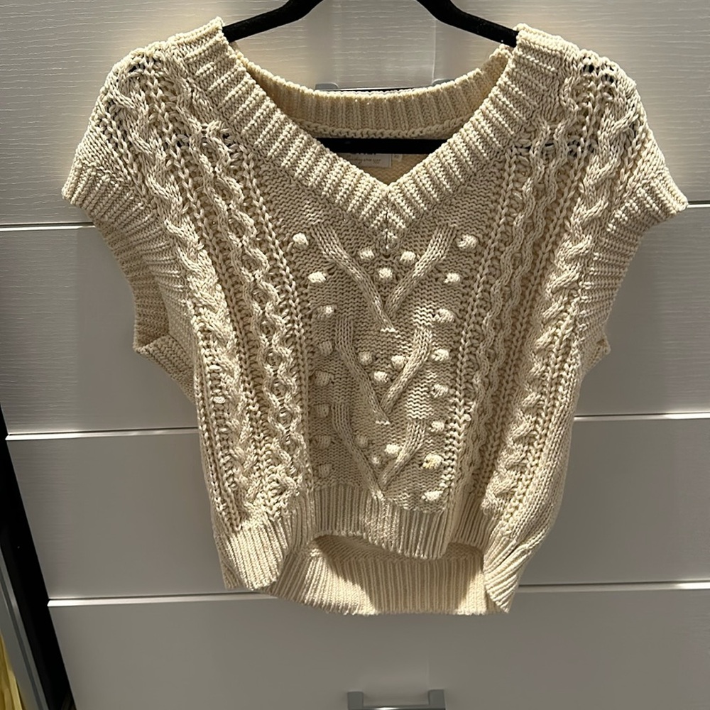 Only oversized cable knit sweater vest